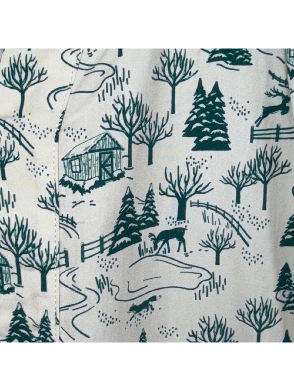 Shop the Mint Girls Size 8/10 Winter Toile Print Tiered Dress Green Ivory